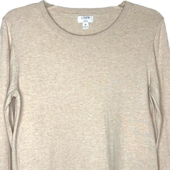 J. Crew Factory 100% Cotton Long Sleeved Teddie Sweater - Light Hthrd Khaki - M - Picture 3 of 9